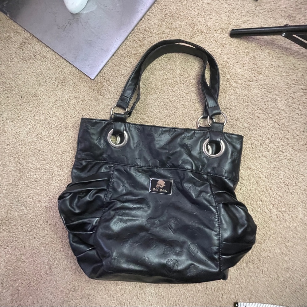 Metal Mulisha Faux Leather Pink Satin Lined Purse